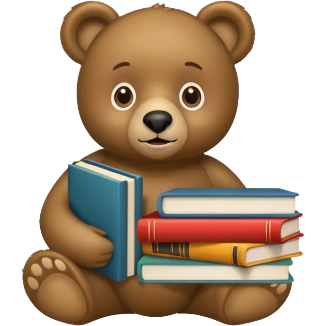 student bear with books emoji