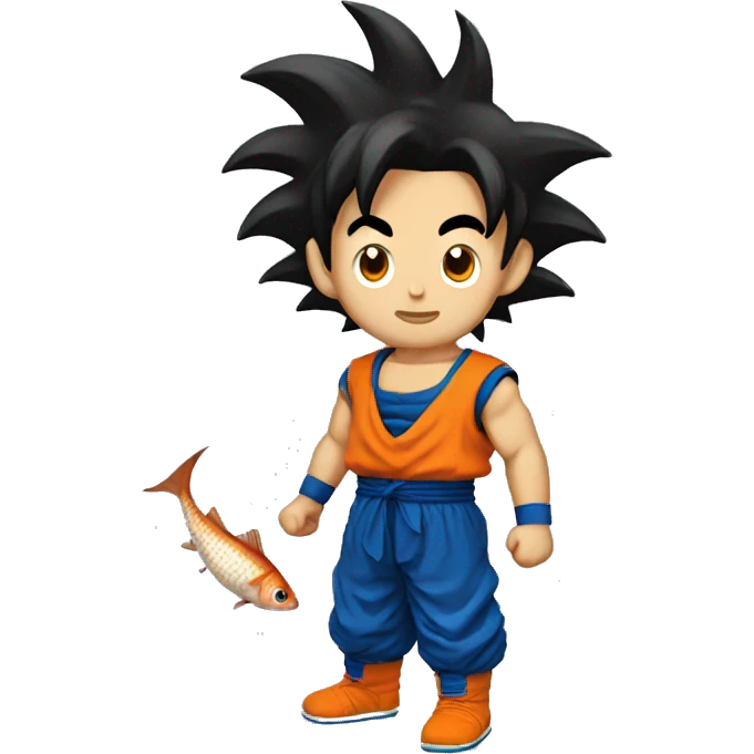 Goku mixed with a fish emoji