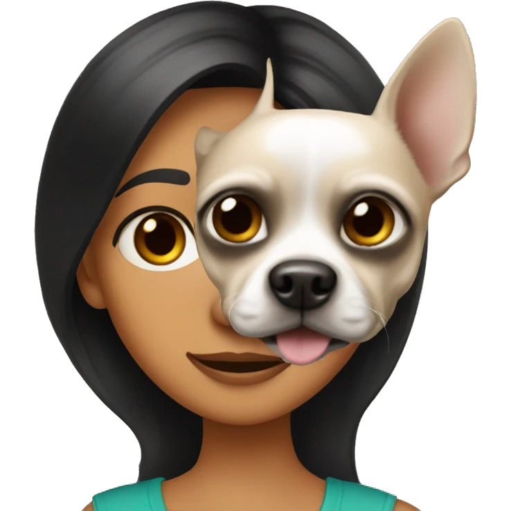 Mexican girl with black chihuahua emoji