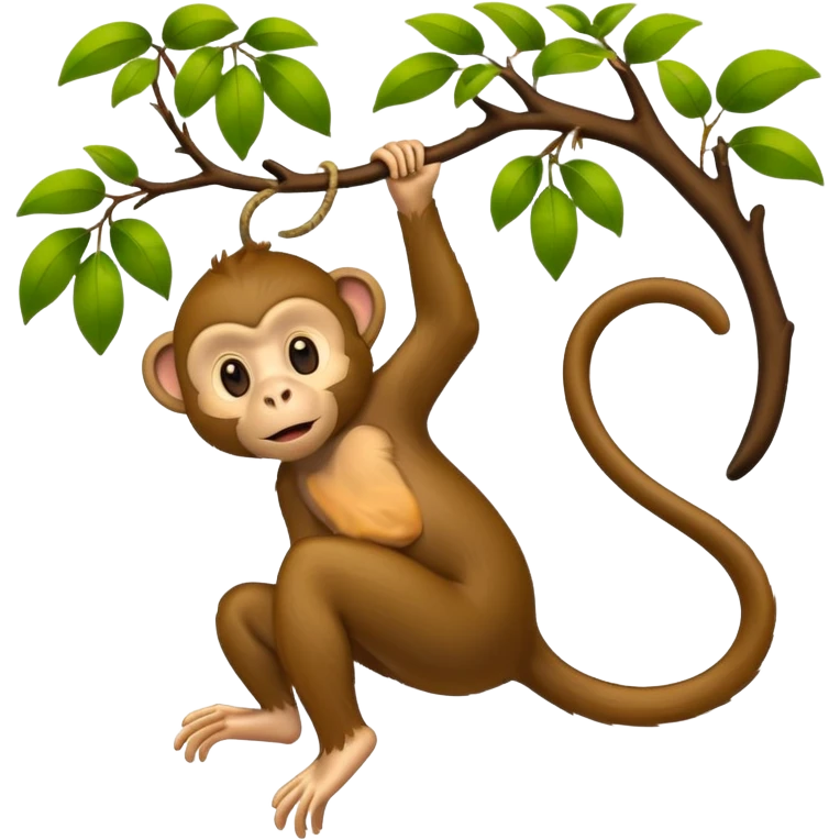 monkey hanging from tree  emoji