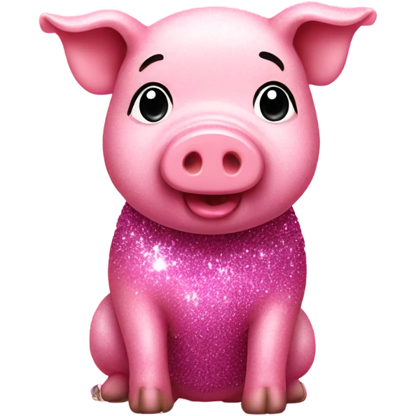 Pink full body pig with glitter emoji