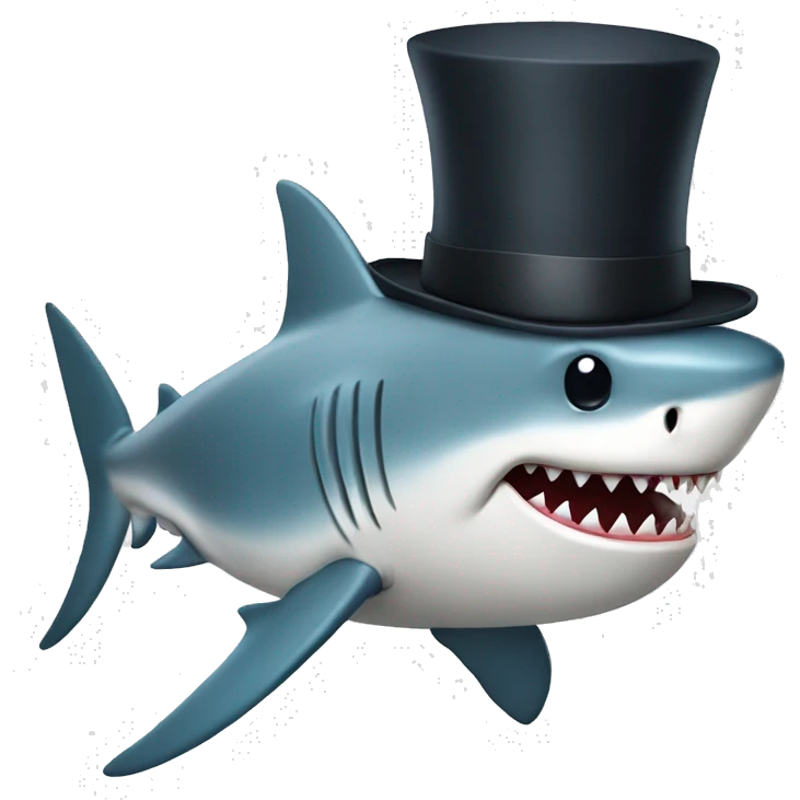 shark with top hat emoji