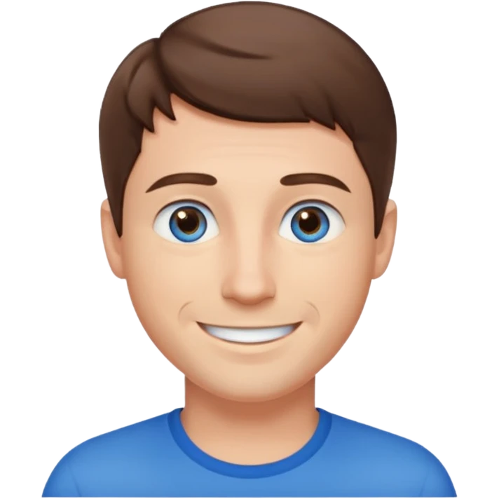 adult male with short, brown hair and blue eys emoji