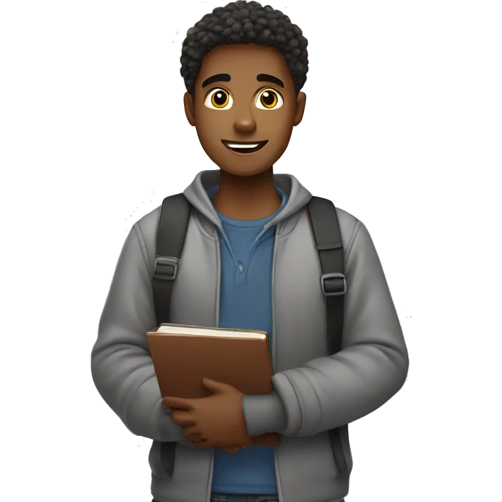 a young guy who works and studies at the same time, he has a lot of things to do emoji