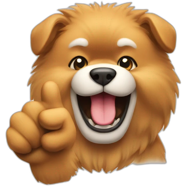 chów chow with paw thumb up emoji
