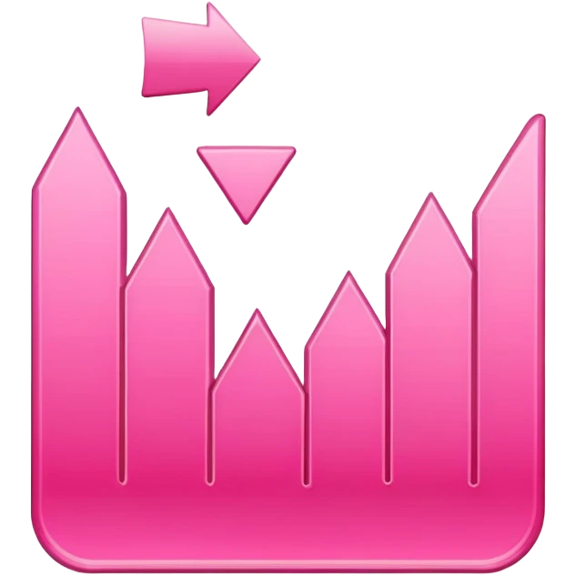 pink chart with upward trend iOS style emoji