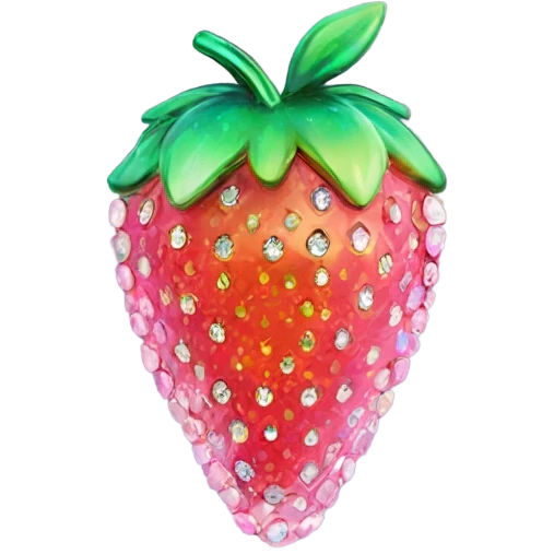 opal crystal rhinestone strawberry emoji