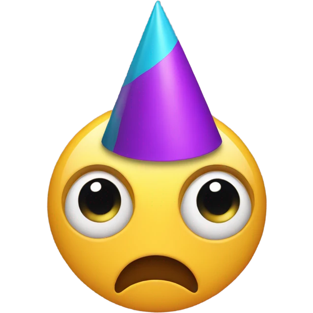 Eye roll face with party hat  emoji