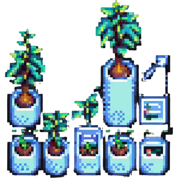pixel art gráfico de crecimiento financiero emoji