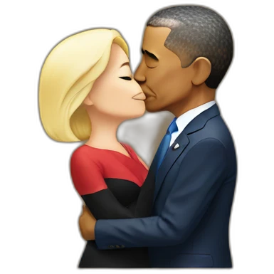 obama and trump kissing emoji