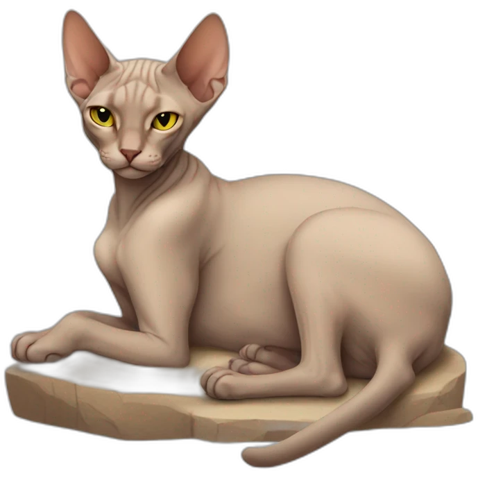 sphinx cat sleeping full body emoji