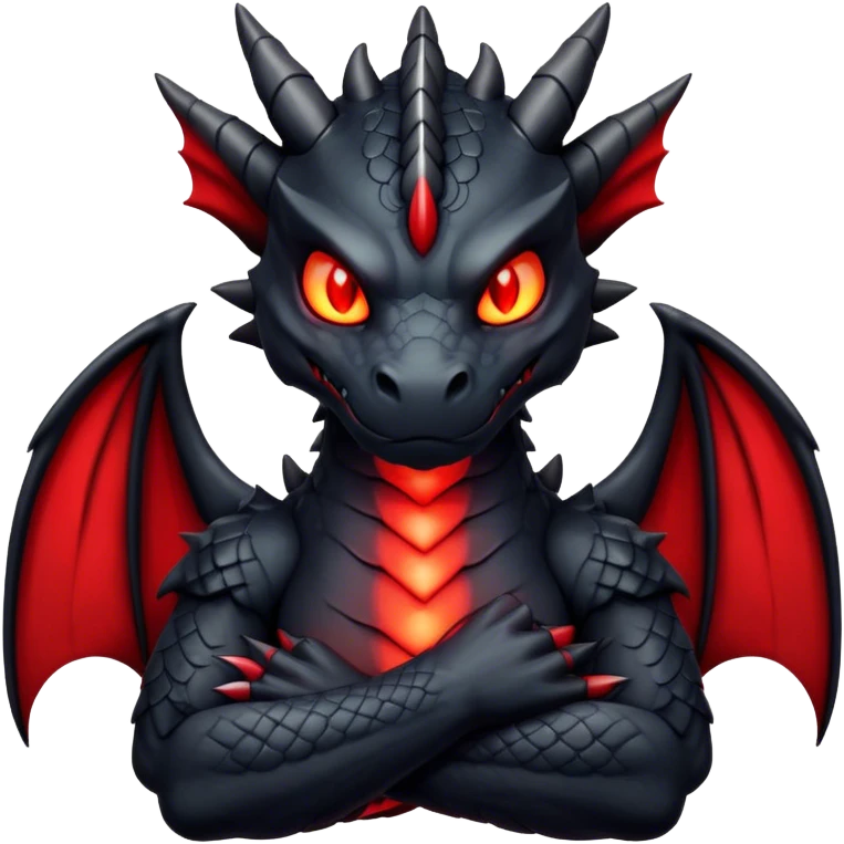 Black dragon with crossed arms emoji