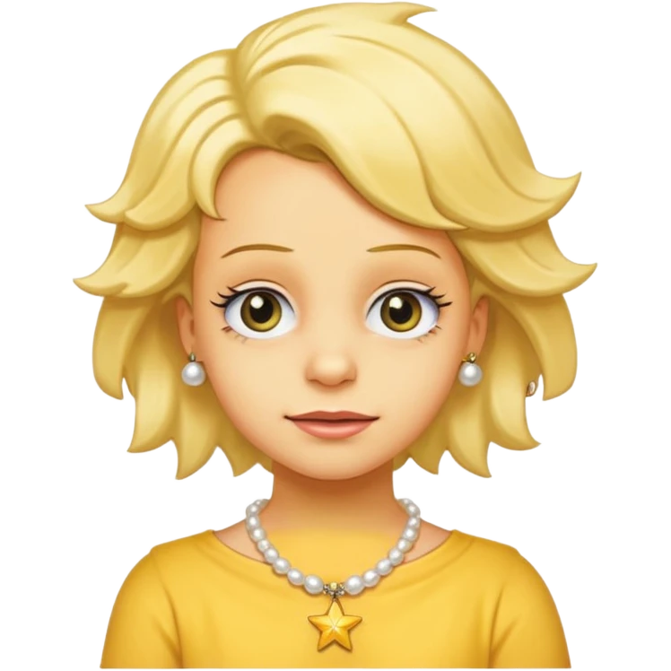 3D emoji head-only, smooth plastic, soft studio light, big round eyes, bold outline, centered, transparent bg,
Lisa Simpson, yellow skin, 8-point star hair, white pearl necklace, child face, overbite, no earrings, no eyelashes, not blonde emoji