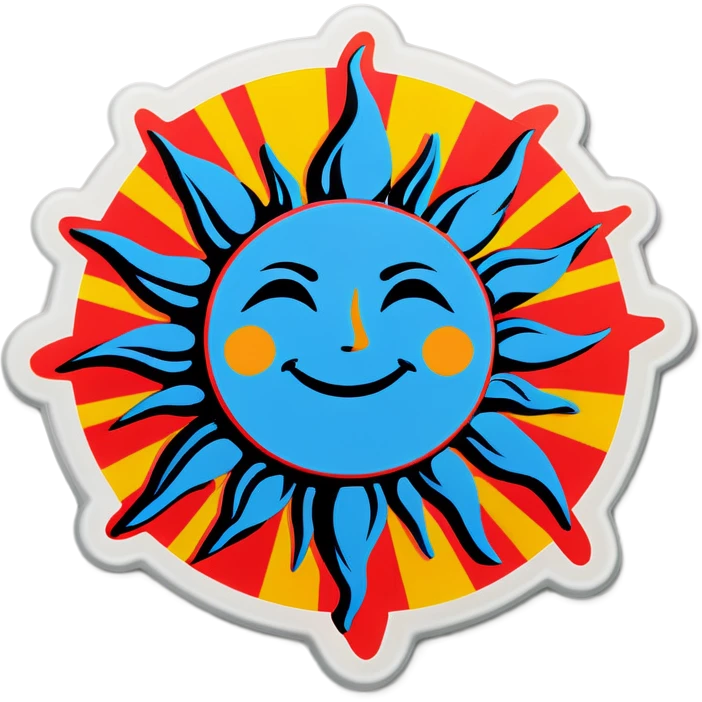 Pop art sun emoji