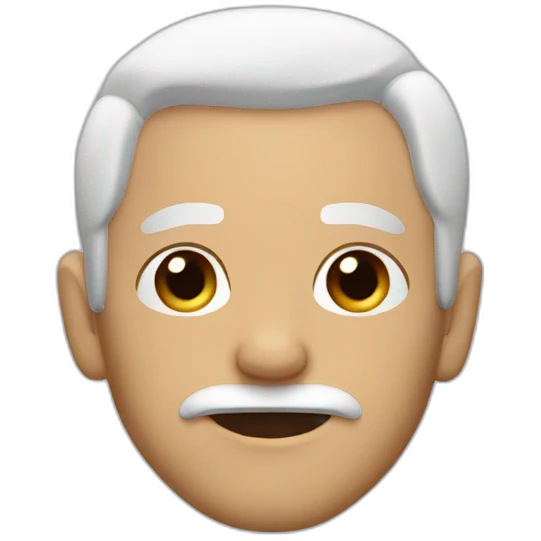 men with white hair and a black septum and stretch on his ears emoji