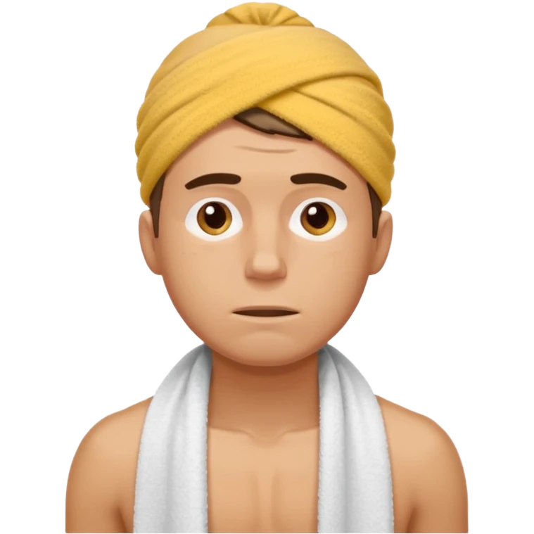 young tired man after training emoji