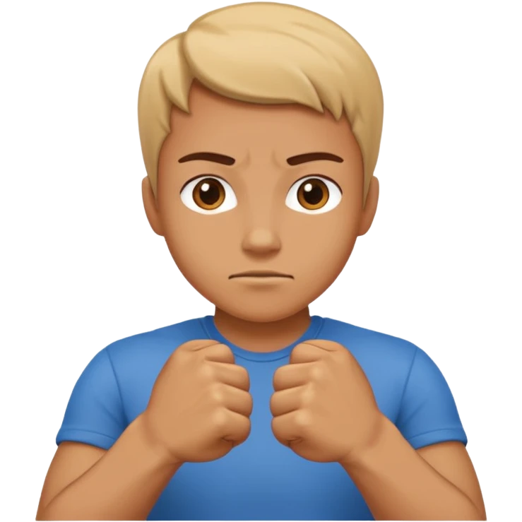 Hands crossed over while having fists emoji