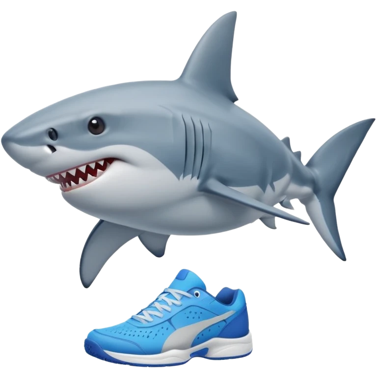 Tiburon con tenis azules emoji