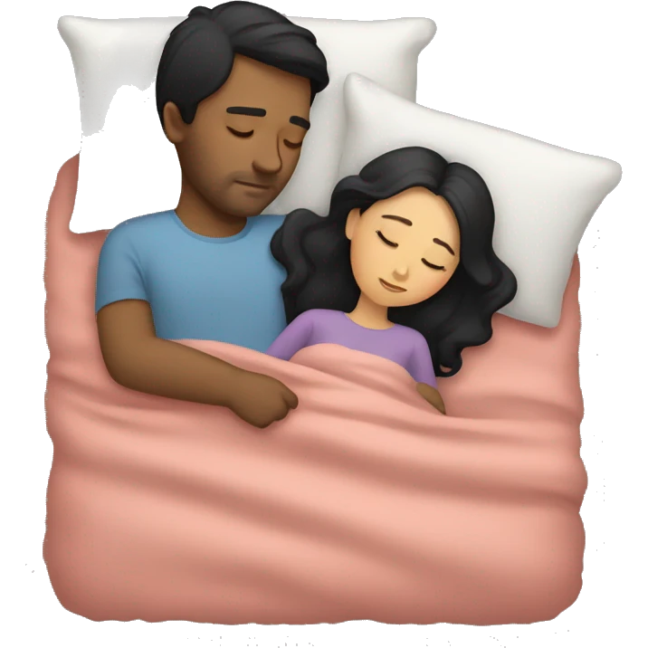 sleeping loving couple with dark hair emoji