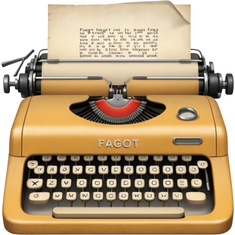 Typewriter with paper that says faggot emoji