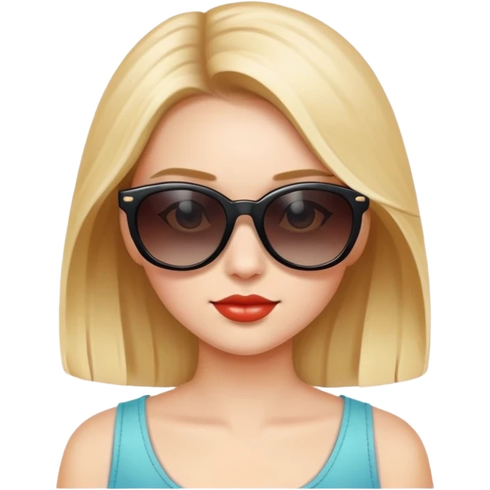 naked girl wearing sunglasses emoji