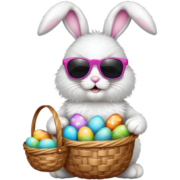 Easter bunny wearing sunglasses emoji