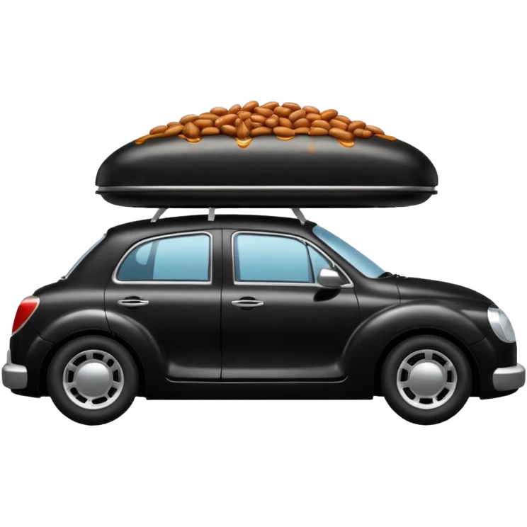 Car with beans in it and stuck in tar emoji