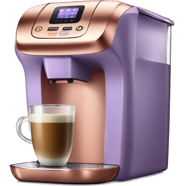 Realistic lavender and rose gold keurig coffee machine. emoji