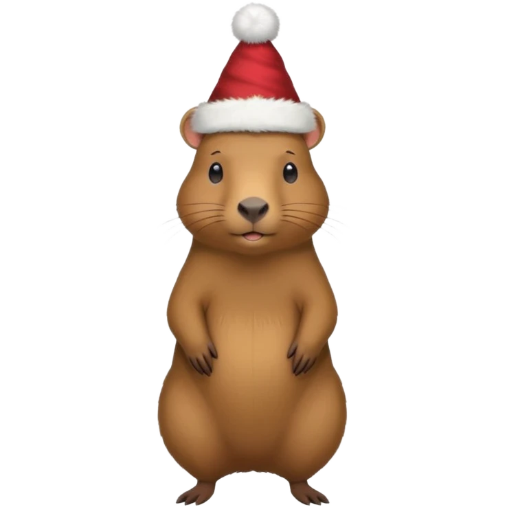 A full-length capybara wearing a New Year's hat emoji