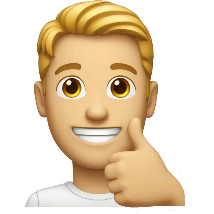 smiling man showing thumbsup emoji