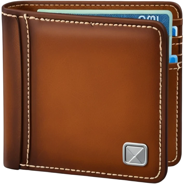 classic foldable leather wallet.
 emoji