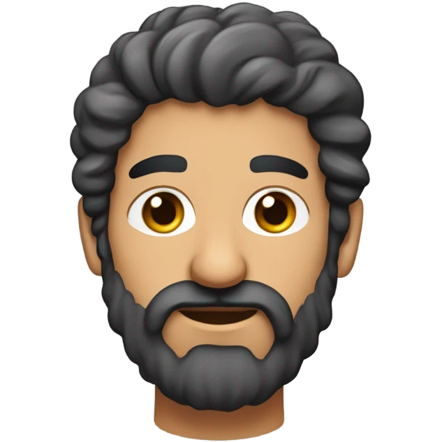 Un arabe avec les cheveux blouclés brun et une barbe bouc emoji