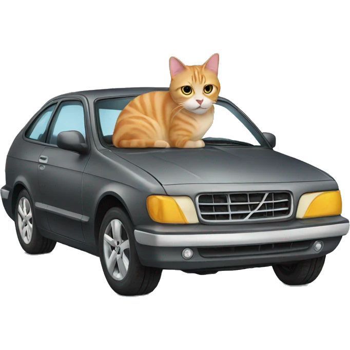 Cat with car emoji