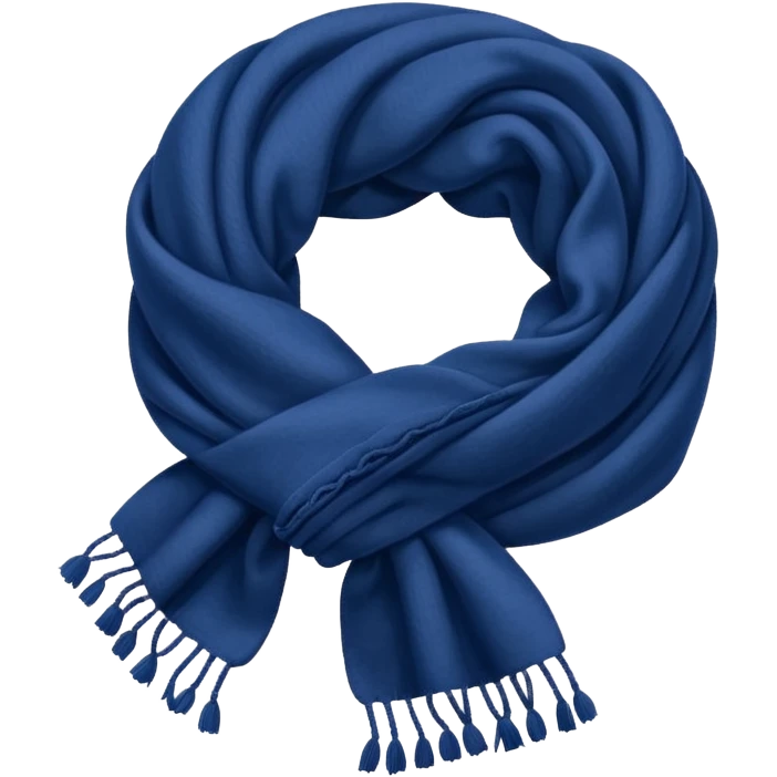 Realistic navy blue winter scarf isolated. emoji
