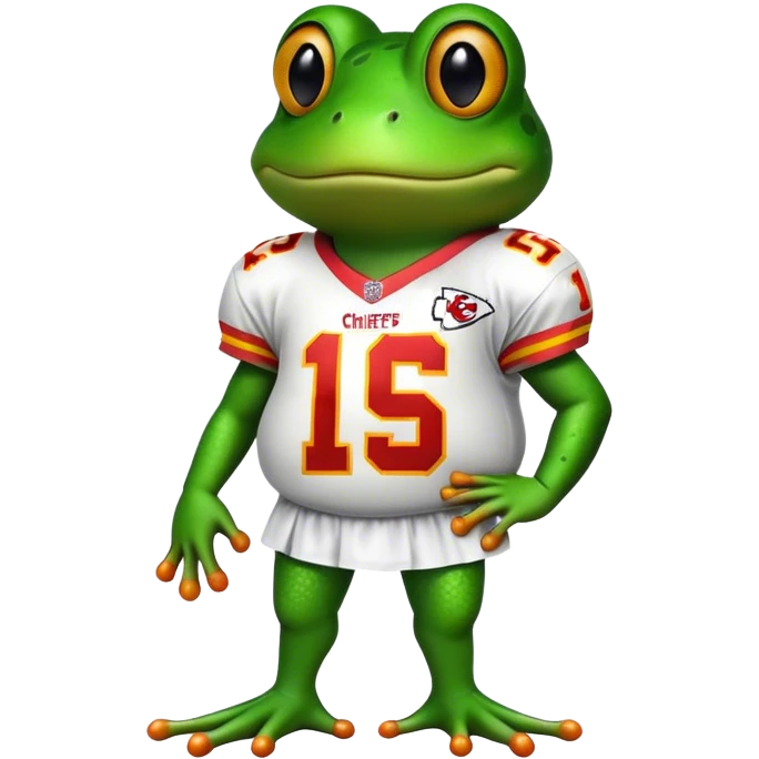 Frog wearing KC chiefs football jersey  emoji