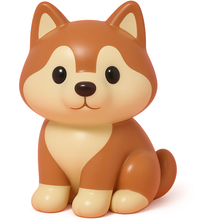 cute red-brown siberian husky sitting emoji