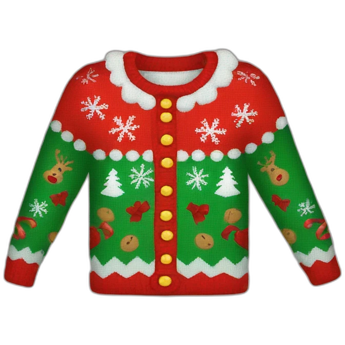 Ugly christmas sweater emoji
