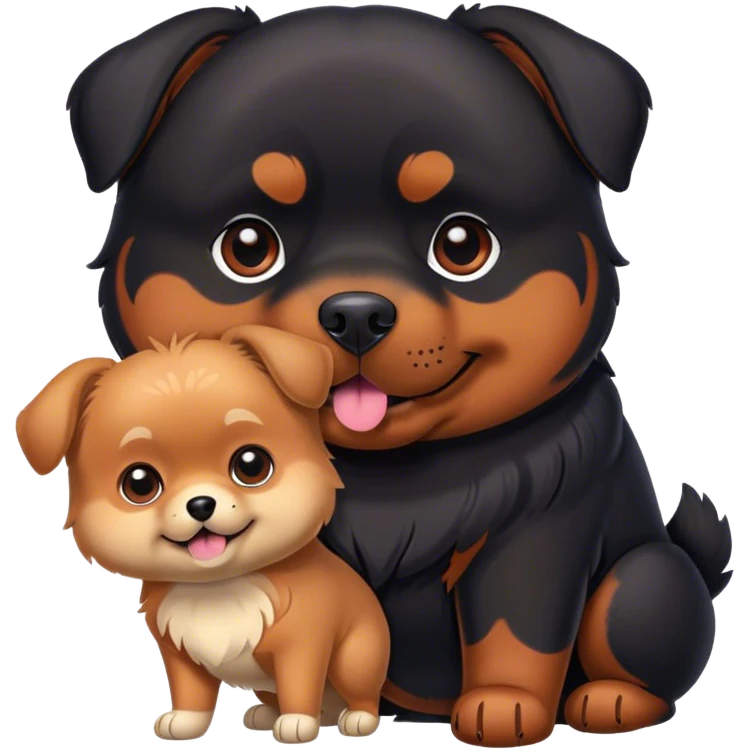 Rottweiler and pomeranian emoji