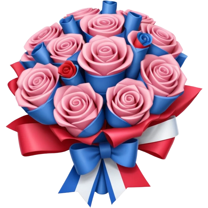 SPAM MEAT rose bouquet wrapped in french flag bow emoji