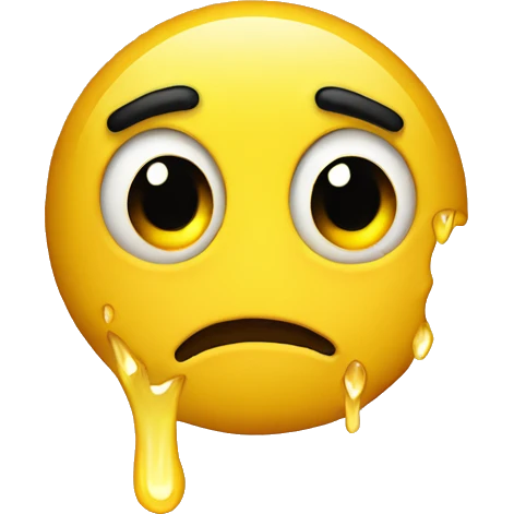 yellow emoji on the brink of tear emoji