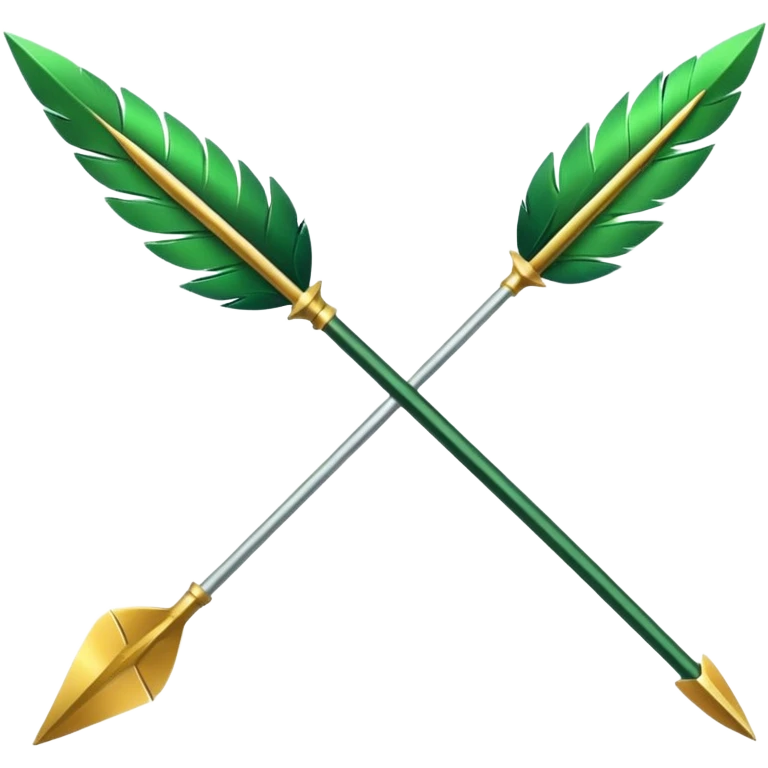 arrow in golden and green colours emoji