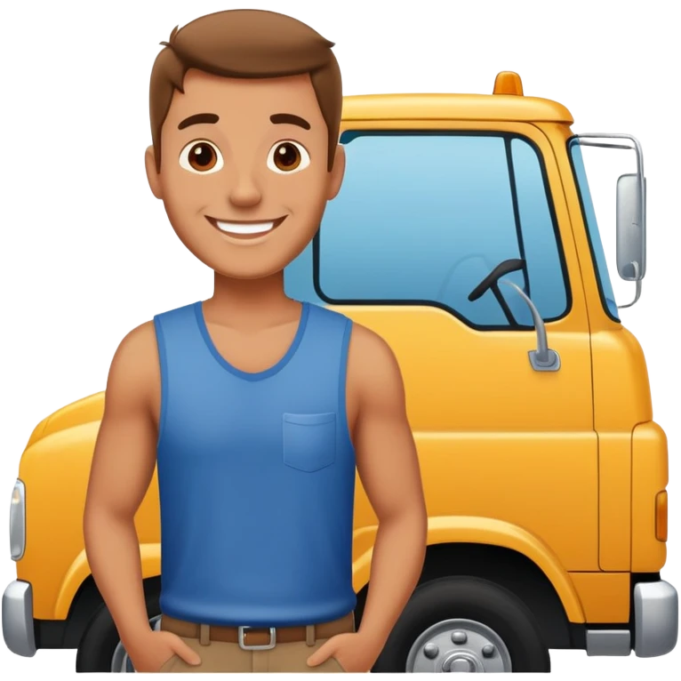   truck man emoji