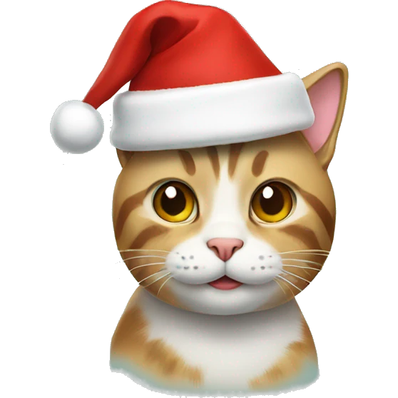 Cat with Christmas cap emoji