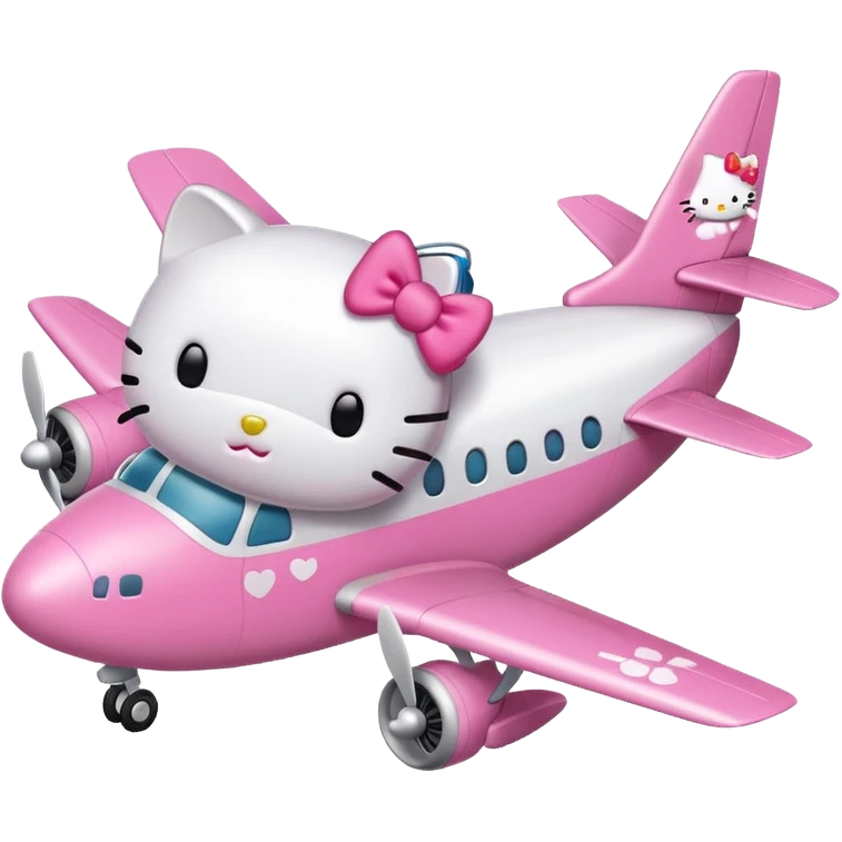 white hello kitty airplane  emoji