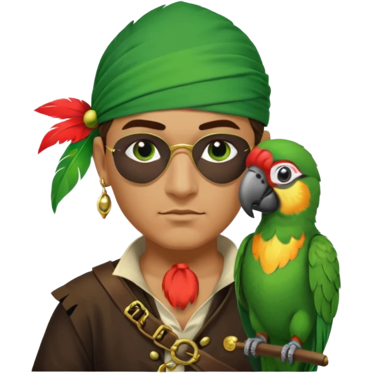 pirate and parrot emoji