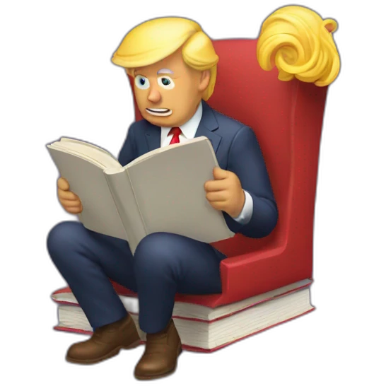 donald trump reading a book emoji