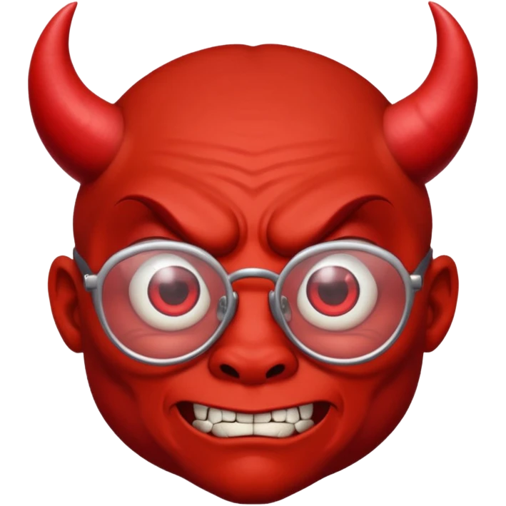 devil with eye glasses emoji