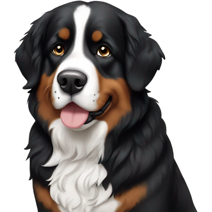 bernese mountain dog with black heart nose emoji