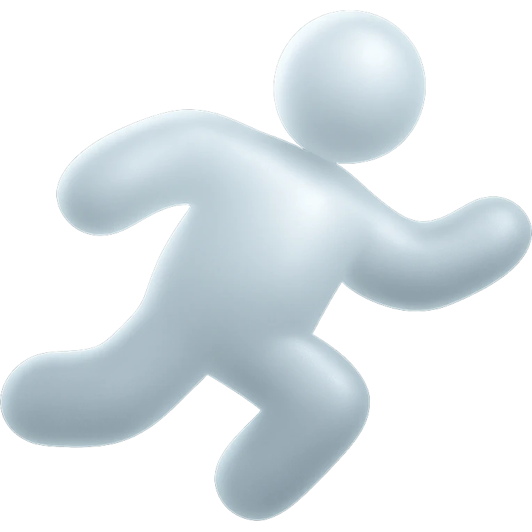 very bright white fluffy convex clouds forming a simple flying person, maximum brightness emoji