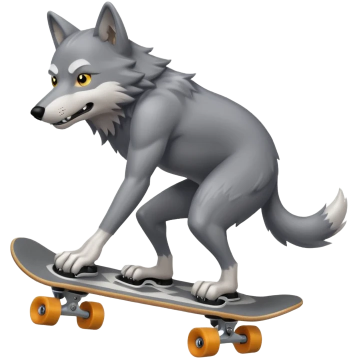 волк на скейтборде emoji